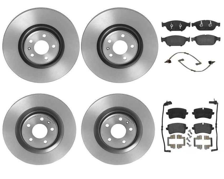 Audi Brake Kit - Pads and Rotors Front and Rear (356mm/330mm) (Low-Met) 4H0698451L - Brembo 3004109KIT